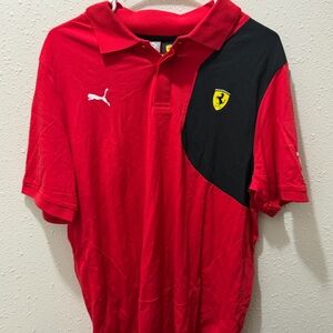 Puma Scuderia Ferrari Fanwear Classic Polo Rosso Corsa Red Mens Large NWT